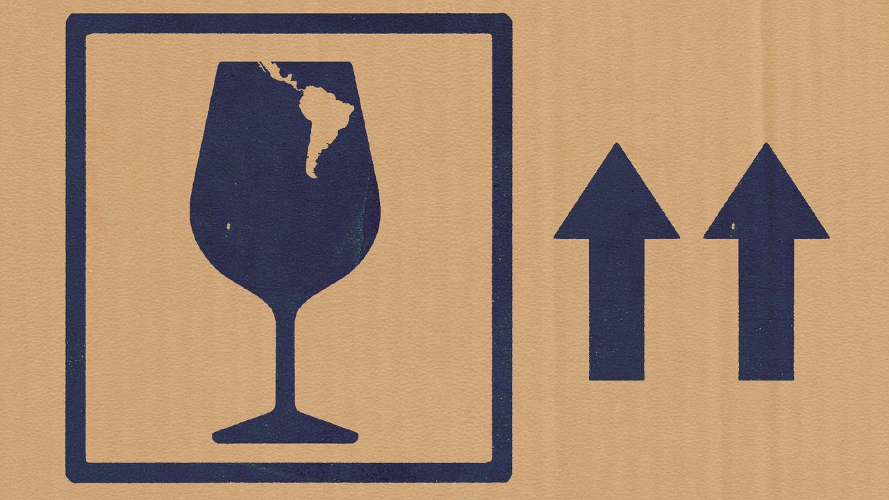Illustration of a crack in a glass, which doubles as Latin America