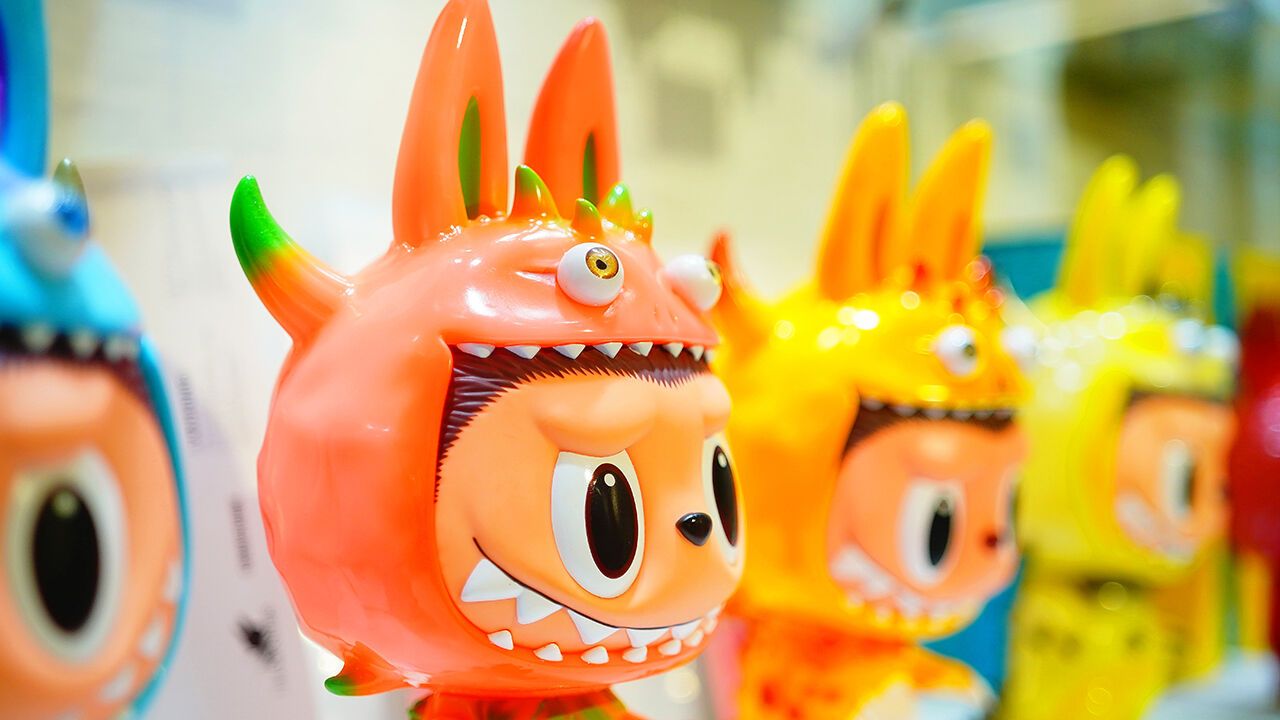 Labubu dolls on display at a toy exhibition in China.