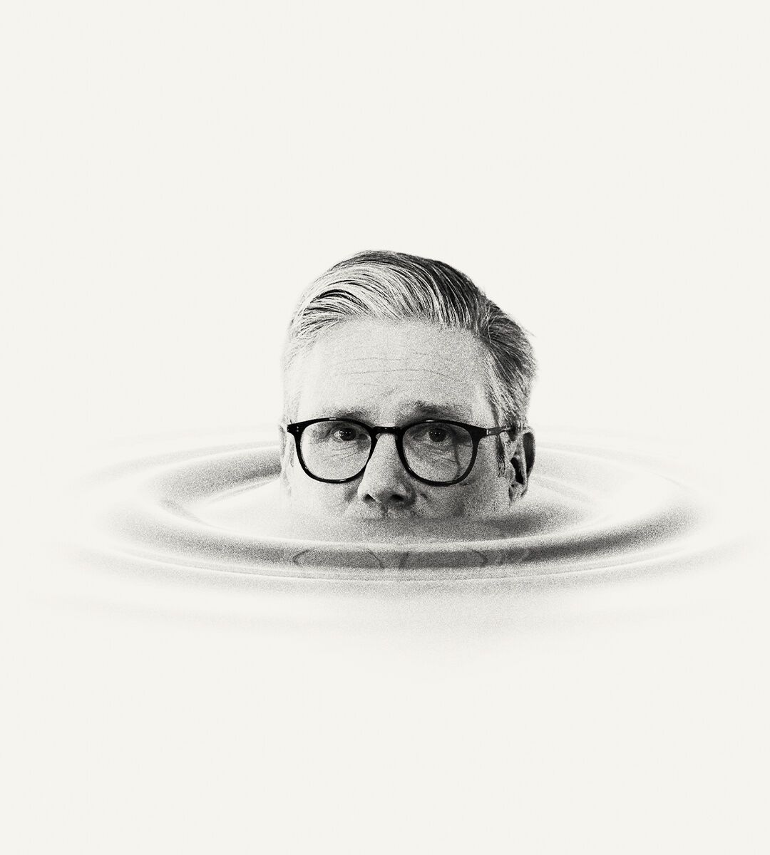 Keir Starmer up to his neck in water